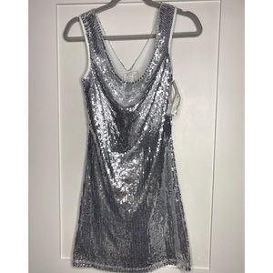 90’s La Belle silver sequence dress